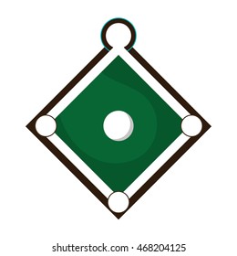 flat design baseball field icon vector illustration