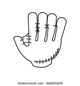 flat design baseball glove icon vector illustration