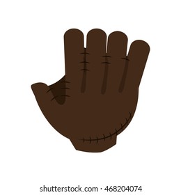 flat design baseball glove icon vector illustration