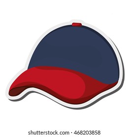 flat design baseball hat icon vector illustration
