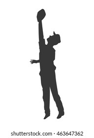 flat design baseball player icon vector illustration