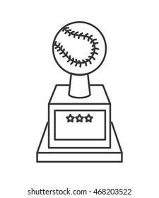 flat design baseball trophy icon vector illustration