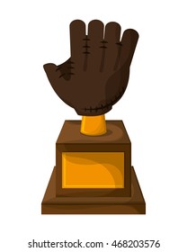 flat design baseball trophy icon vector illustration