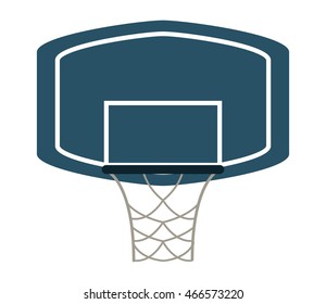 flat design basketball backboard and net icon vector illustration