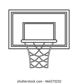 flat design basketball backboard and net icon vector illustration