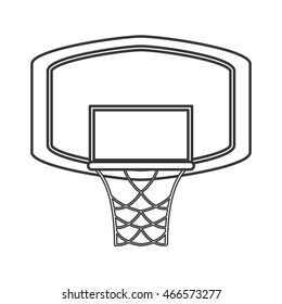 flat design basketball backboard and net icon vector illustration
