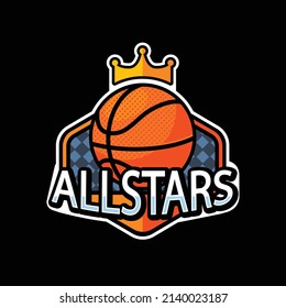 flat design basketball logo template design