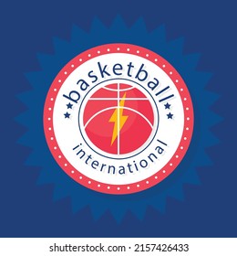 plantilla de logotipo de baloncesto de diseño plano