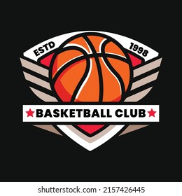 flat design basketball logo template
