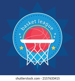 flat design basketball logo template