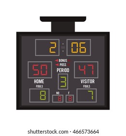 flat design basketball scoreboard icon vector illustration