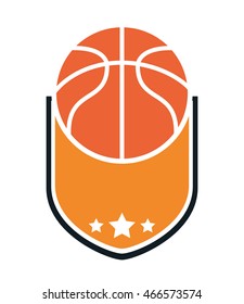 flat design basketball theme emblem icon vector illustration