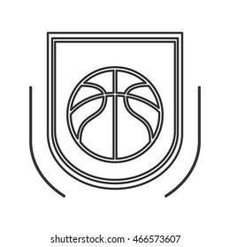 flat design basketball theme emblem icon vector illustration