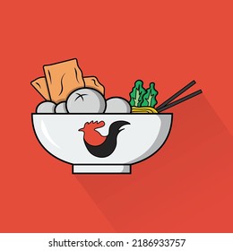 Flat Design of Baso, can be use as Sticker, Logo, and Poster