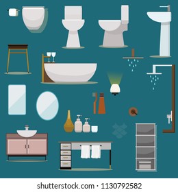 Flat design bathroom furniture collection