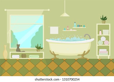 Flat design of bathroom vector illustration