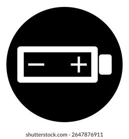 El icono de la batería de diseño plano representa el almacenamiento de energía renovable, la electricidad limpia y la energía ecológica sostenible moderna.
