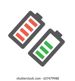 Flat design battery vector icon. Vector illustration.