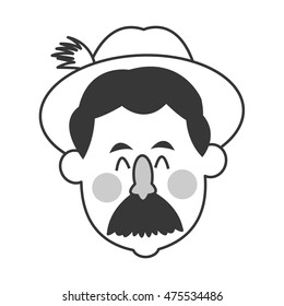 flat design bavarian man icon vector illustration