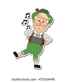 flat design bavarian musician icon vector illustration