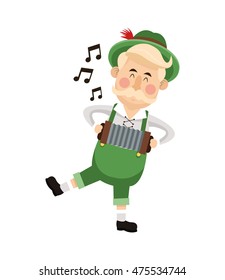 flat design bavarian musician icon vector illustration