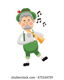 flat design bavarian musician icon vector illustration
