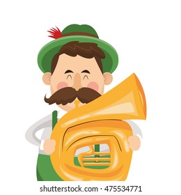 flat design bavarian musician icon vector illustration