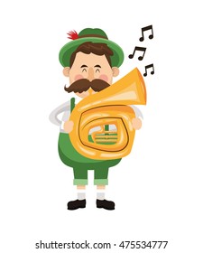 flat design bavarian musician icon vector illustration