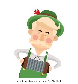 flat design bavarian musician icon vector illustration