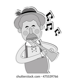 flat design bavarian musician icon vector illustration