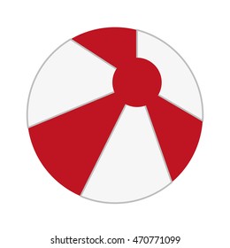 flat design beach ball icon vector illustration