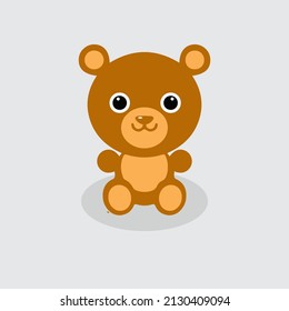 Flat design bear cartoon illustration. Cute bear cartoon illustration isolated on white background. Happy Panda cartoon vector.