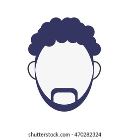 flat design bearded faceless man portrait icon vector illustration