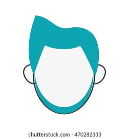 flat design bearded faceless man portrait icon vector illustration