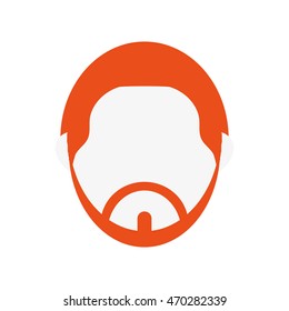 flat design bearded faceless man portrait icon vector illustration
