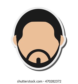 flat design bearded faceless man portrait icon vector illustration