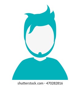 flat design bearded faceless man portrait icon vector illustration