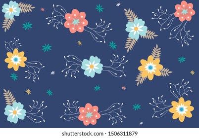 Flat design of beautiful floral background vector