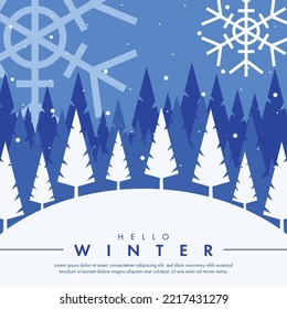 flat design beautiful winter background