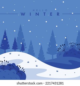 flat design beautiful winter background