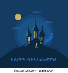 Flat design beautifull halloween vector background