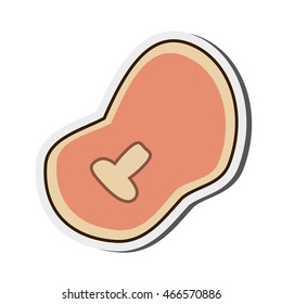flat design beef steak icon vector illustration