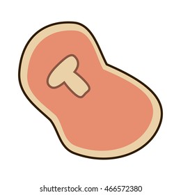 flat design beef steak icon vector illustration