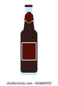 flat design beer bottle icon vector illustration