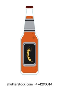 flat design beer bottle icon vector illustration