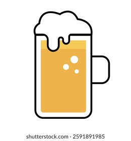 Flat design beer mug icon. Vector.