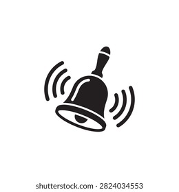 Flat design bell alert icon illustration