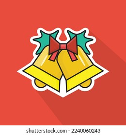 Flaches Design der Glocke, kann als Aufkleber, Logo und Plakat verwendet werden