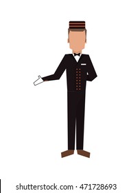 flat design bellboy or bellhop icon vector illustration