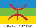 Flat design of the Berber flag illustration